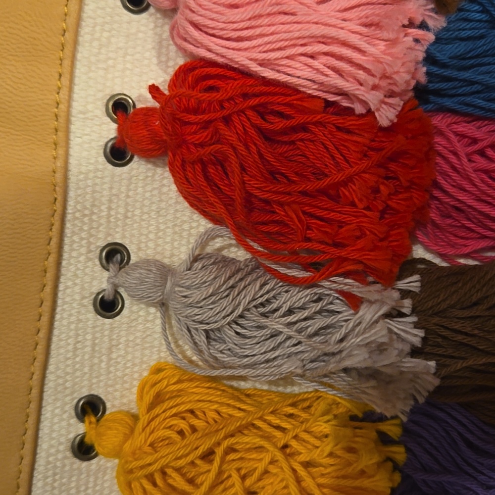 NWT Noonday Collection La Gloria Multi-Colored Bohemian Tassel Zipper Tote - Picture 2 of 16